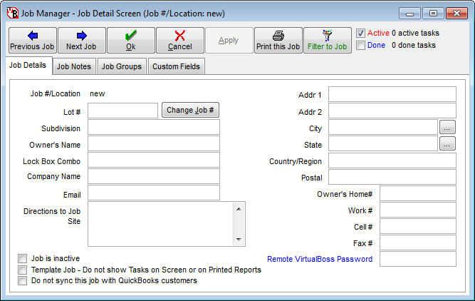 Job Detail Screen