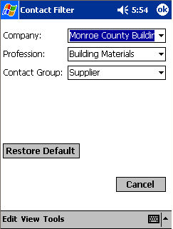Filter down your contacts by groups, or by profession, or both, and finding a the contractor, or sub you want is a snap