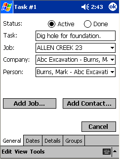 Each task is broken down for easier access to management information